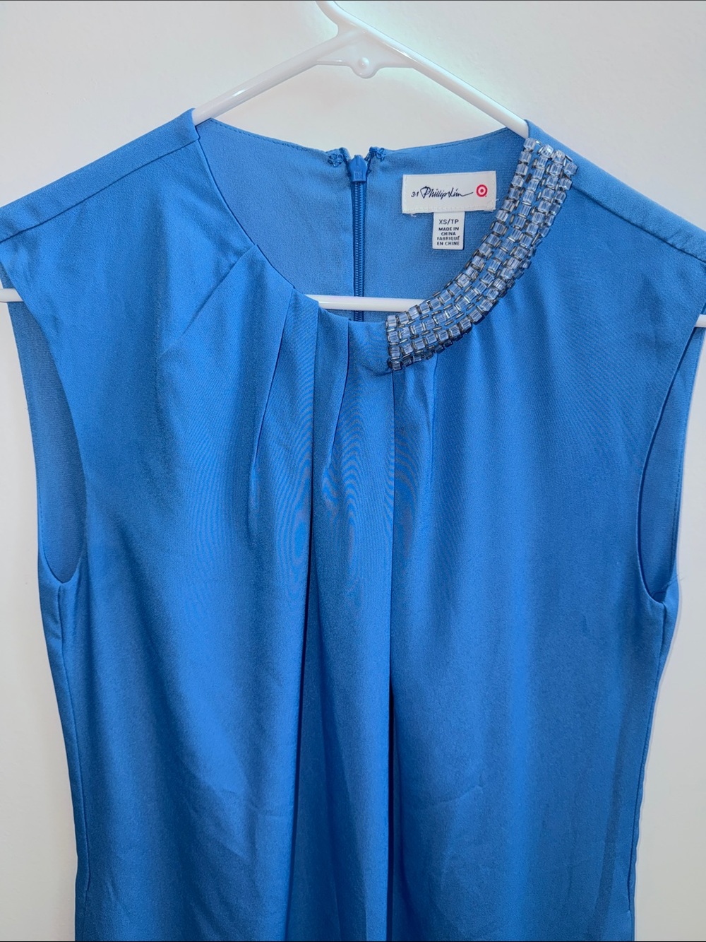 3.1 Philip Lim for Target Blue Sleeveless dress with Beaded Neckline